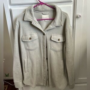 fuzzy button up jacket - sherpa style - winter wear